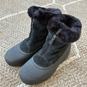 Sorel Black Fur-Lined Snow Angel Boots 7 Thinsulate